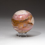 Genuine Polished Pink Opal Sphere + Acrylic Display Stand