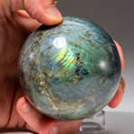 Genuine Polished Labradorite Sphere + Acrylic Display Stand // V2