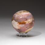 Genuine Polished Pink Opal Sphere + Acrylic Display Stand