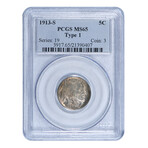 1913-S Buffalo Nickel Type 1 // PCGS Certified MS65