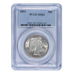 1893 Barber Silver Half Dollar // PCGS Certified MS62