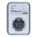 U.S. Franklin Silver Half Dollar (1961-1963) // NGC Certified PF66 // Wood Presentation Box