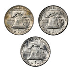 Franklin Half Dollar Legacy Collection // 1955-63 // NGC Certified Mint State Condition // Set of 3