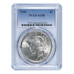 1928 Peace Silver Dollar // PCGS Certified AU58