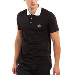 Solid Polo Shirt // Black + White (XL)