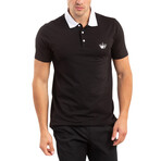 Solid Polo Shirt // Black + White (XL)