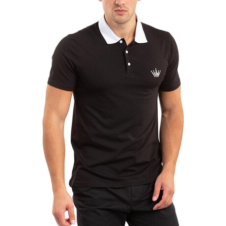 Solid Polo Shirt // Black + White (XS)
