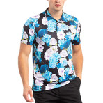 Floral Polo Shirt // Black (M)