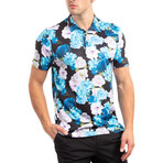 Floral Polo Shirt // Black (M)