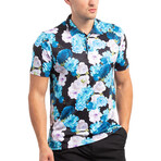 Floral Polo Shirt // Black (M)