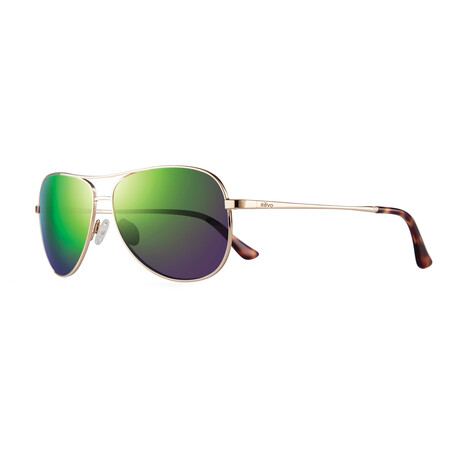 Relay Polarized Sunglasses (Gold Frame + Purple Green Lens)