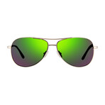 Relay Polarized Sunglasses (Gold Frame + Purple Green Lens)