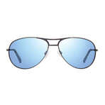 Prosper Polarized Sunglasses (Matte Gunmetal Frame + Blue Lens)