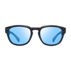 Zinger Polarized Sunglasses // Matte Black Scratch Frame + Blue Lens