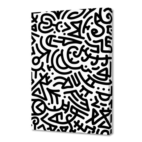 Bold Black Marker Doodle Lines (12"H x 8"W x 0.2"D)