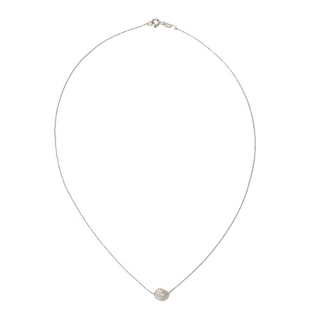 18k White Gold Diamond Necklace // 16" // New
