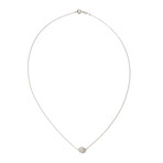 18k White Gold Diamond Necklace // 16" // New