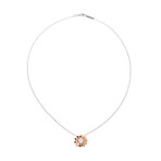 18k White Gold + 18k Rose Gold Diamond Necklace // 16" // New
