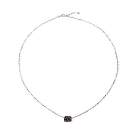 18k White Gold + Black Diamond Necklace // 18" // New