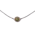 18k Yellow Gold + 18k White Gold + Green-Treated Diamond Necklace // 16" // New