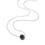 18k White Gold + Round Black Diamond Necklace // 16" // New