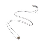 18k Yellow Gold + 18k White Gold + Green-Treated Diamond Necklace // 16" // New