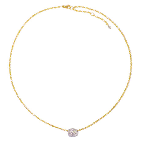 18k Yellow Gold + 18k White Gold Diamond Necklace // 18" // New