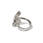 18k White Gold Diamond + White Pearl Ring // Ring Size 6 // New