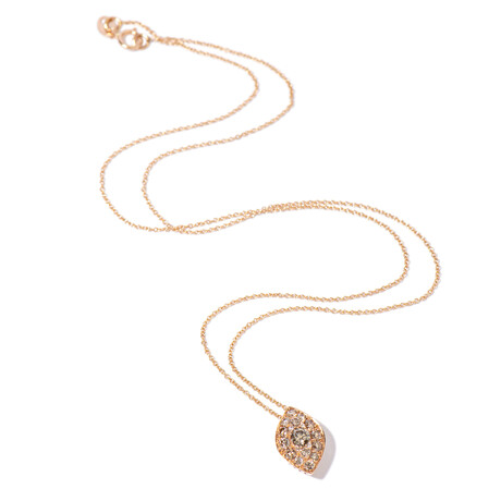 18k Rose Gold Diamond Necklace // 17" // New