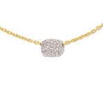 18k Yellow Gold + 18k White Gold Diamond Necklace // 18" // New