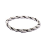 18k White Gold Black + White Diamond Bracelet III // 7" // New