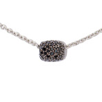18k White Gold + Black Diamond Necklace // 18" // New