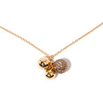 18k Rose Gold + Brown Diamond Necklace // 16" // New