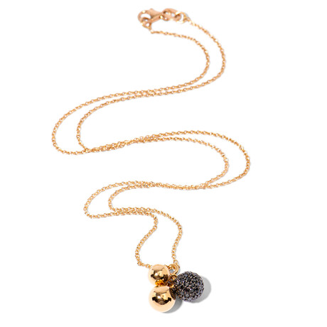18k Rose Gold + Black Diamond Necklace // 16" // New