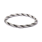 18k White Gold Black + White Diamond Bracelet IV // 7" // New