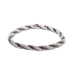 18k White Gold Black + White Diamond Bracelet III // 7" // New