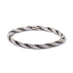 18k White Gold Black + White Diamond Bracelet IV // 7" // New