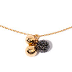 18k Rose Gold + Black Diamond Necklace // 16" // New