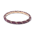 18k White Gold + 18k Rose Gold Diamond + Ruby Bracelet // 7" // New