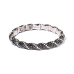 18k White Gold Black + White Diamond Bracelet I // 7" // New
