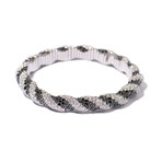18k White Gold Black + White Diamond Bracelet II // 7" // New