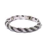 18k White Gold Black + White Diamond Bracelet II // 7" // New