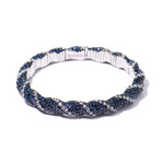 18k White Gold Sapphire + Diamond Bracelet // 7" // New
