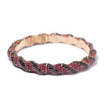 18k Rose Gold Fuschia Ruby + Black Diamond Bracelet II // 7" // New