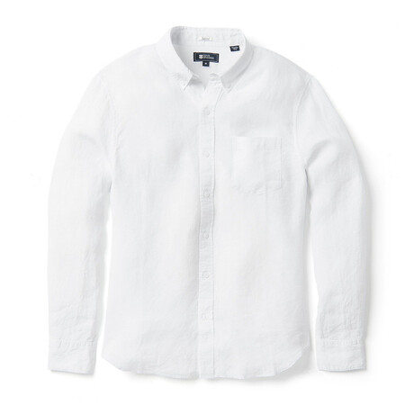 Linen Long Sleeve Tailored Shirt // White (XS)