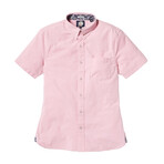 Solid Stretch Oxford Short Sleeve Shirt // Pink (XS)
