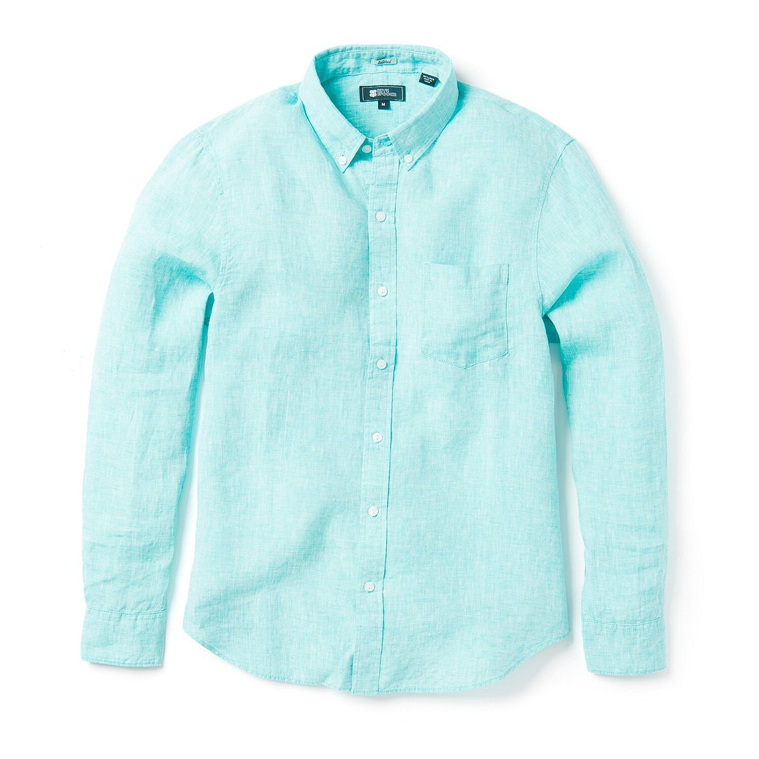 Linen Long Sleeve Tailored Shirt // Blue Turquoise (L) - Reyn Spooner ...