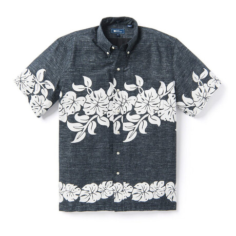 Monstera Pareau Button Down Shirt // Black Onyx (XS)