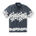 Monstera Pareau Button Down Shirt // Black Onyx (M)