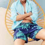 Linen Long Sleeve Tailored Shirt // Blue Turquoise (XL)